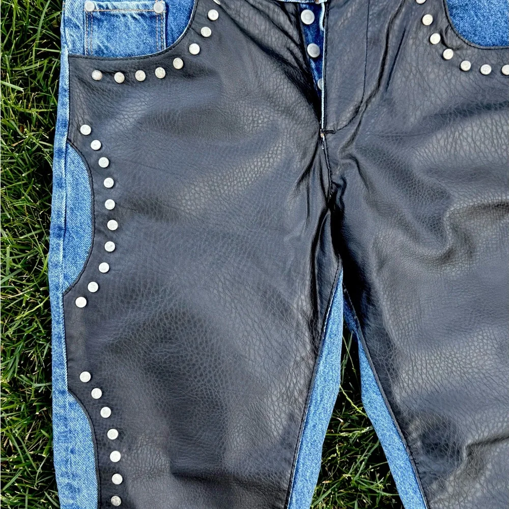 Black and Blue Bootcut Jeans with Classic Style/LIMITED EDITION/MEN’S - Picture 1 of 5